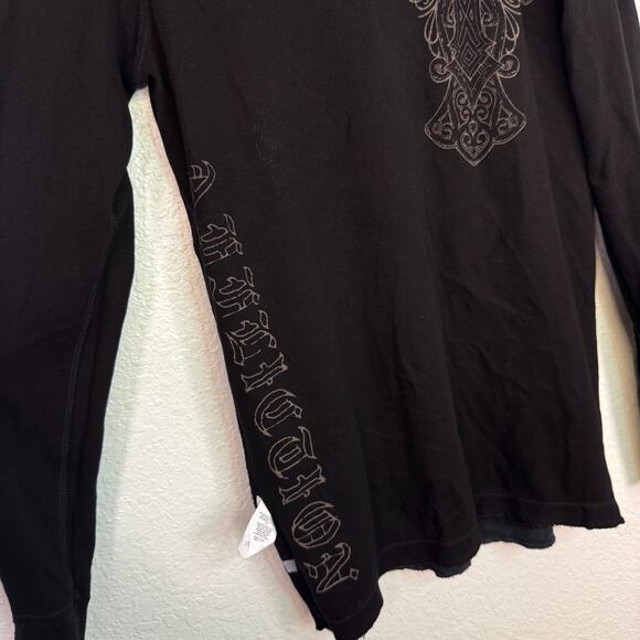 Affliction Thermal Shirt Mens Large Dakota Hills Reversible Tee Live Fast Y2K - Picture 11 of 15